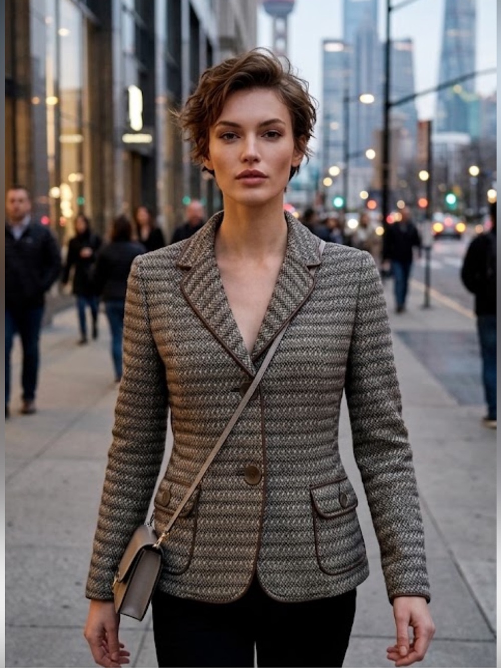 Talbots wool cotton woven blazer